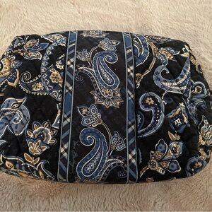 Vera Bradley Navy and Paisley Medium Cosmetic Bag.